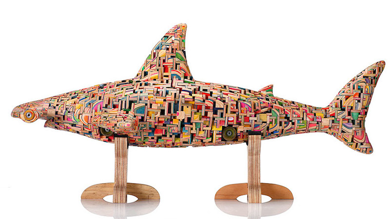 Illustration for article titled Sculptures Built From Skateboards And Made Like Japan's Buddha Statues